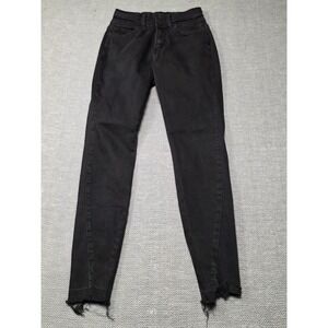 KanCan Signature Kurvy Mid Rise Ankle Skinny Jeans Black Distressed Size 25